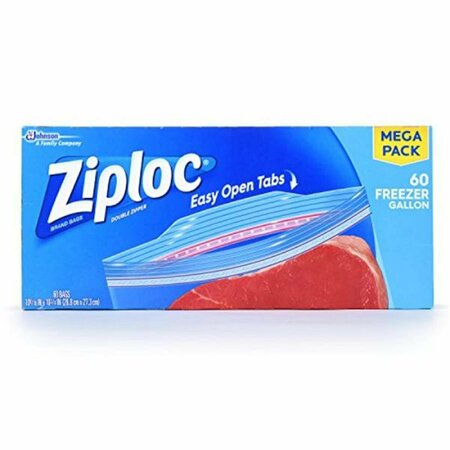 SC JOHNSON Ziploc Freezer Bag - 60 Piece 110866